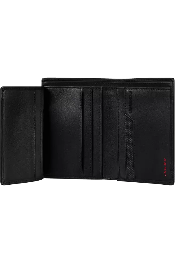 Carteira de Homem em Pele 8 Cartões 2 Porta-Notas e RFID Preta - PRO-DLX 6 SLG | Samsonite