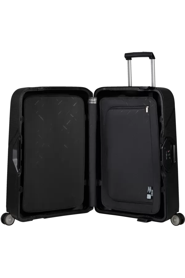 Mala de Viagem Média 69cm 4 Rodas Grafite / Prateada - Magnum Eco | Samsonite