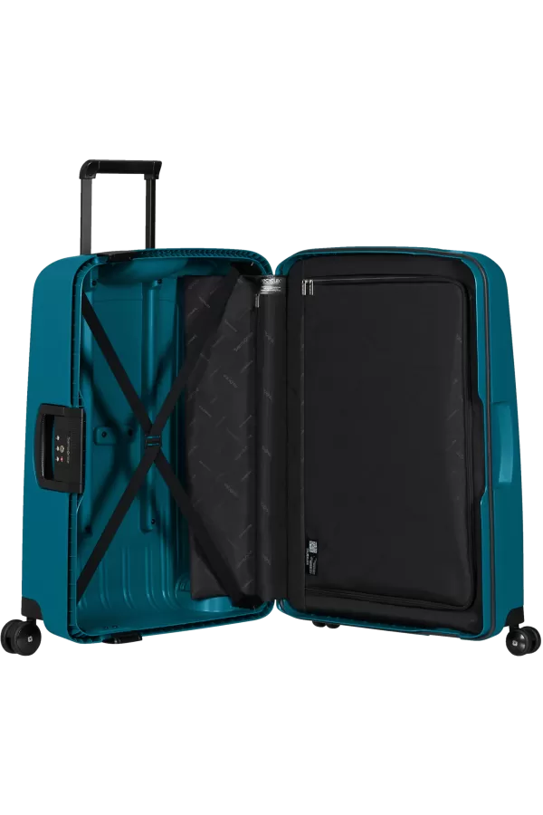 Mala de Viagem Média 69cm 4 Rodas com Fechadura Azul Petróleo - S'Cure | Samsonite