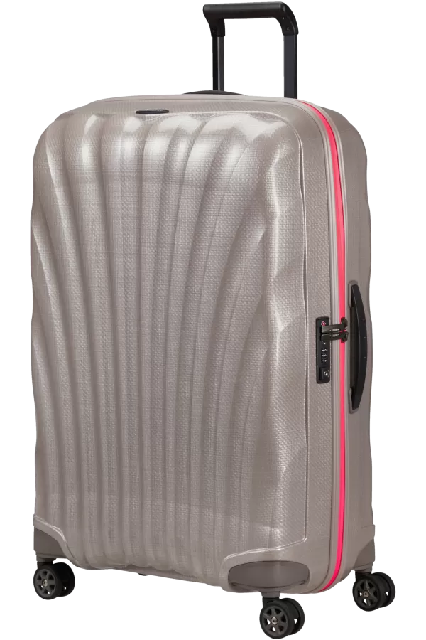 Mala de Viagem Grande 75cm 4 Rodas Pérola / Fuchsia - C-Lite | Samsonite