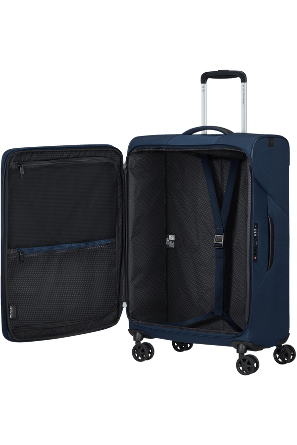 Mala de Viagem Média 66cm 4 Rodas Expansível Azul Meia-Noite - Litebeam | Samsonite