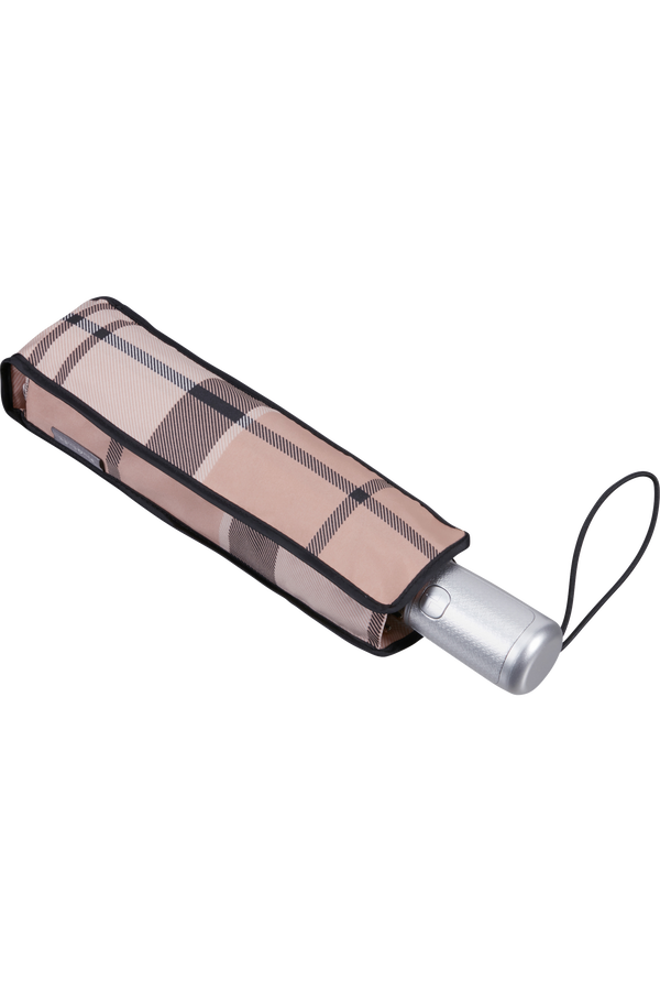 Guarda-Chuva Desdobrável Automático Xadrez Bege - Alu Drop S | Samsonite