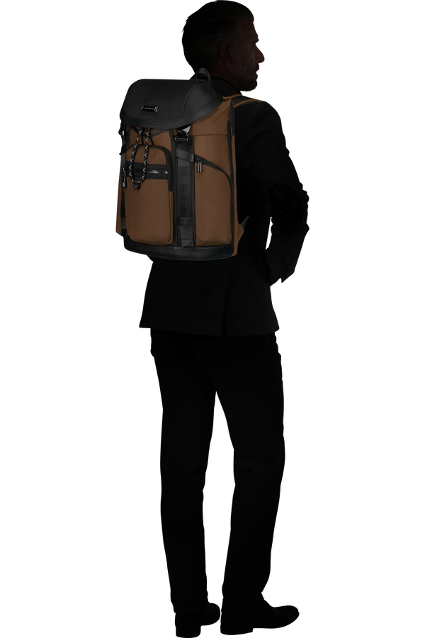 Mochila para Portátil 15.6" c/ Aba Castanho - Relyon | Samsonite