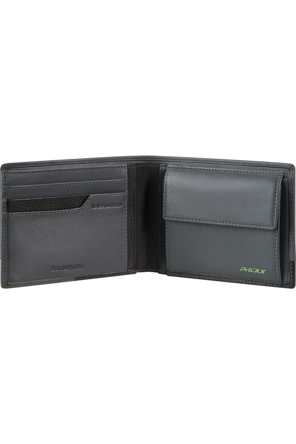 Carteira de Homem em Pele 3 Cartões Porta-Notas e Moedas e RFID Preto - PRO-DLX 6 SLG | Samsonite