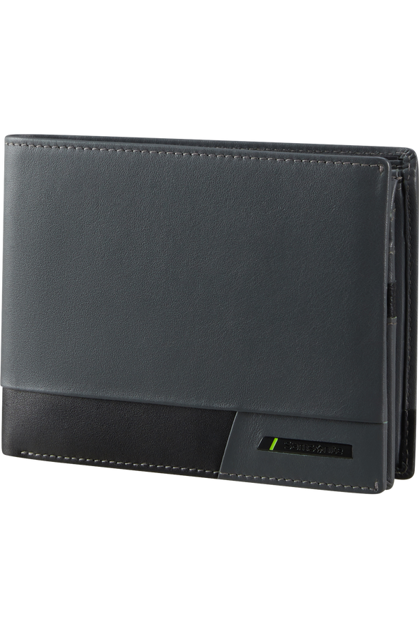 Carteira Porta-Moedas de Homem em Pele 10 Cartões 2 Porta-Notas e RFID Cinzenta - PRO-DLX 6 SLG | Samsonite