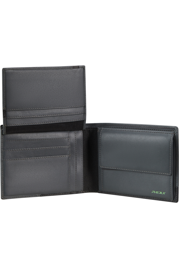 Carteira Porta-Moedas de Homem em Pele 10 Cartões 2 Porta-Notas e RFID Cinzenta - PRO-DLX 6 SLG | Samsonite