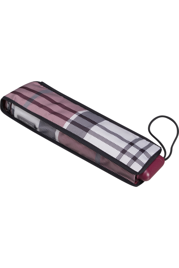 Guarda-Chuva Mini Desdobrável Manual Xadrez Vermeho Granada - Alu Drop S | Samsonite