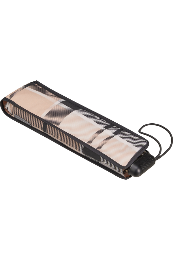 Guarda-Chuva Mini Desdobrável Manual Xadrez Bege - Alu Drop S | Samsonite