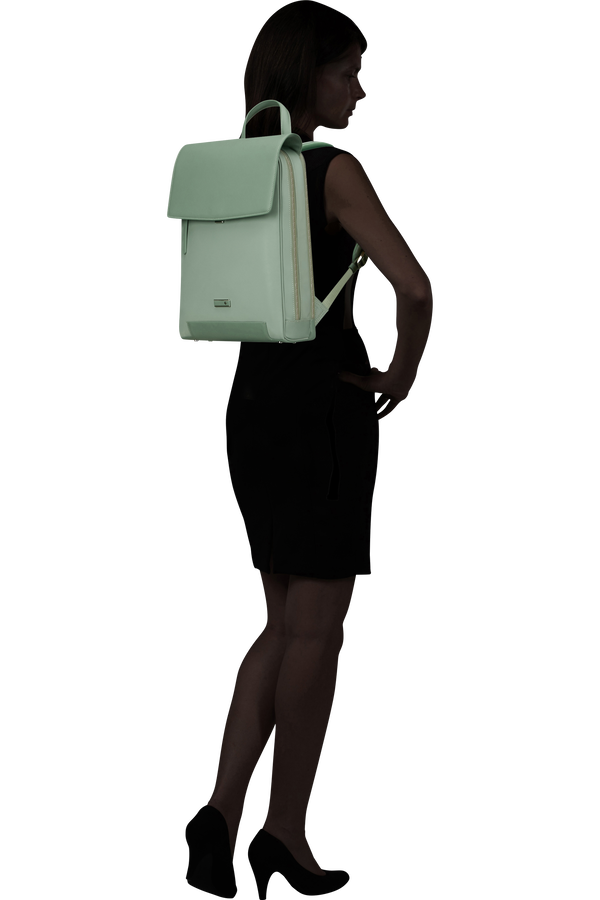 Mochila Feminina para Portátil 14.1" com Aba Verde Mineral - Zalia 3.0 | Samsonite
