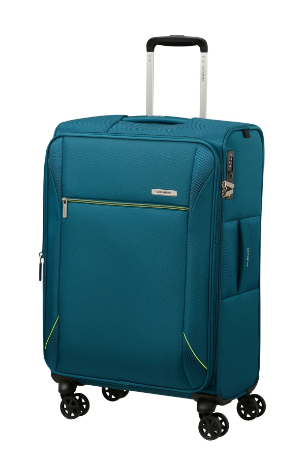 Mala de Viagem Média 67cm Expansível 4 Rodas Azul Petróleo - Base Breeze | Samsonite