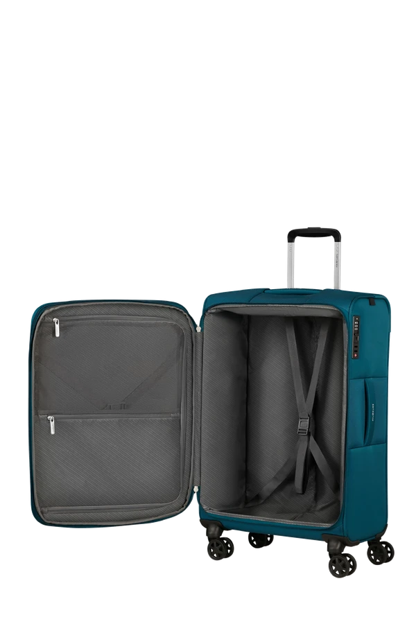Mala de Viagem Média 67cm Expansível 4 Rodas Azul Petróleo - Base Breeze | Samsonite