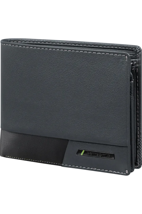 Carteira de Homem em Pele 6 Cartões 2 Porta-Notas e RFID Cinzento - PRO-DLX 6 SLG | Samsonite