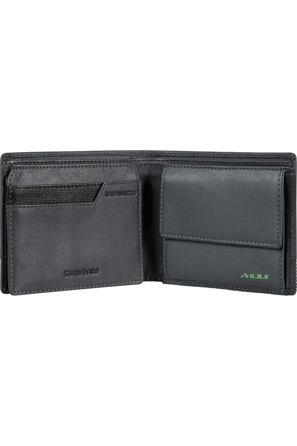 Carteira de Homem em Pele 6 Cartões 2 Porta-Notas e RFID Cinzento - PRO-DLX 6 SLG | Samsonite