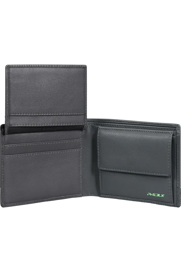 Carteira de Homem em Pele 6 Cartões 2 Porta-Notas e RFID Cinzento - PRO-DLX 6 SLG | Samsonite