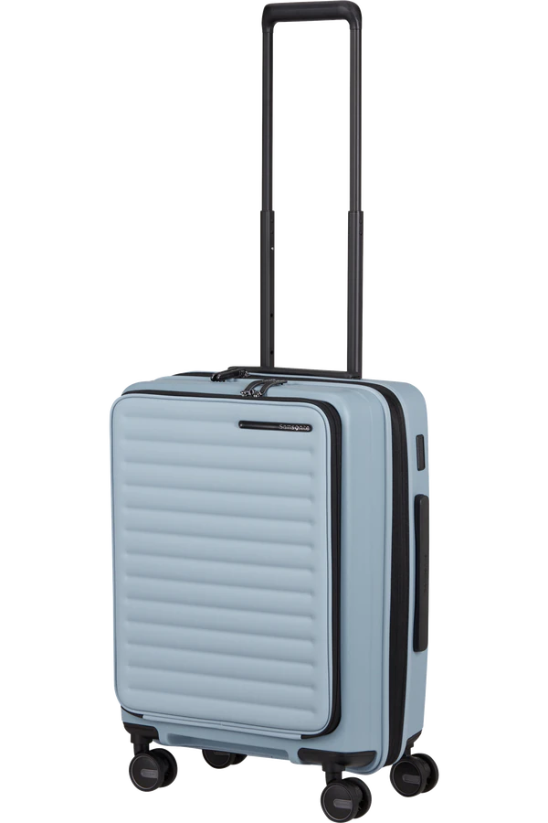 Mala de Cabine 55cm Expansível 4 Rodas Acesso Frontal Azul Névoa - Restackd | Samsonite
