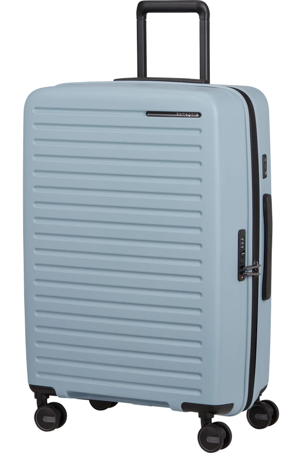 Mala de Viagem Média 68cm Expansível 4 Rodas Azul Névoa - Restackd | Samsonite