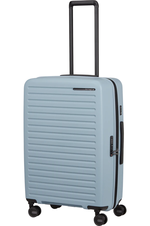 Mala de Viagem Média 68cm Expansível 4 Rodas Azul Névoa - Restackd | Samsonite