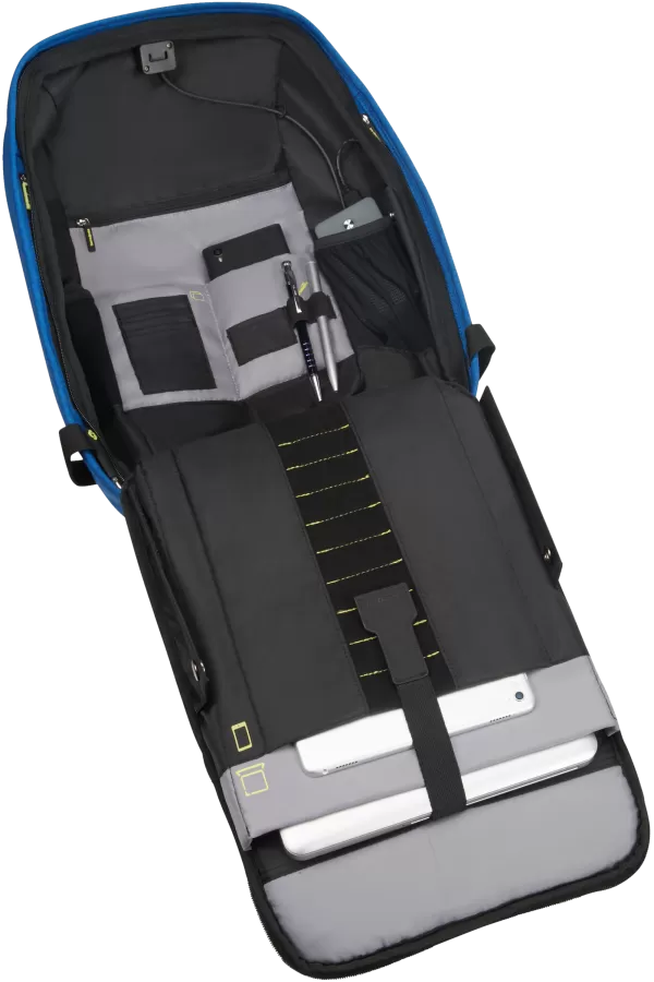 Mochila Antirroubo para Portátil 15.6" com Porta USB Azul Caneta - Securipak | Samsonite