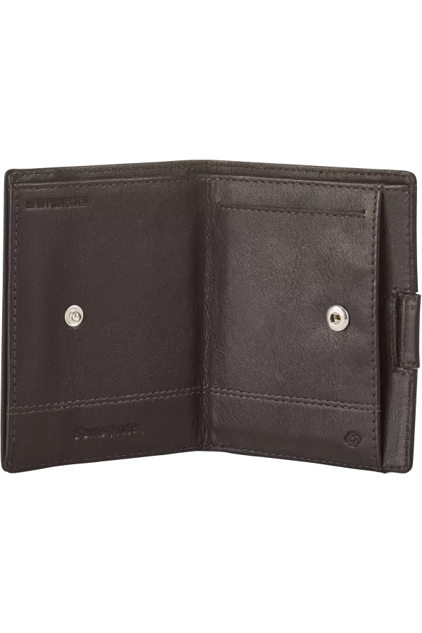Carteira de Homem p/ 8 Cartões c/ Porta-Moedas em Pele Castanha - Attack 2 Slg | Samsonite