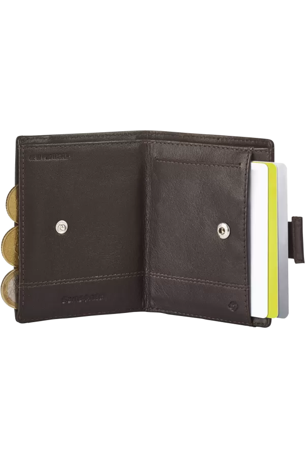 Carteira de Homem p/ 8 Cartões c/ Porta-Moedas em Pele Castanha - Attack 2 Slg | Samsonite