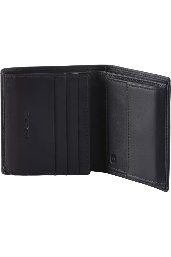 Carteira de Homem p/ 5 Cartões c/ Porta-Moedas em Pele Preta - Success 2 Slg | Samsonite