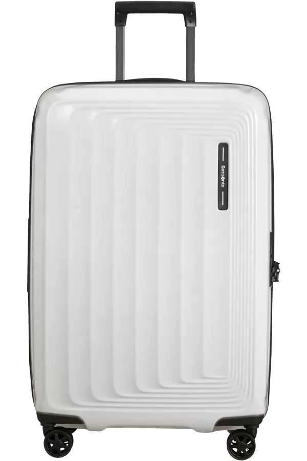 Mala de Viagem Média 69cm Expansível 4 Rodas Branco Metálico - Nuon | Samsonite