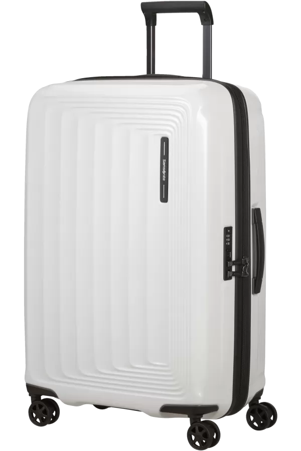 Mala de Viagem Média 69cm Expansível 4 Rodas Branco Metálico - Nuon | Samsonite