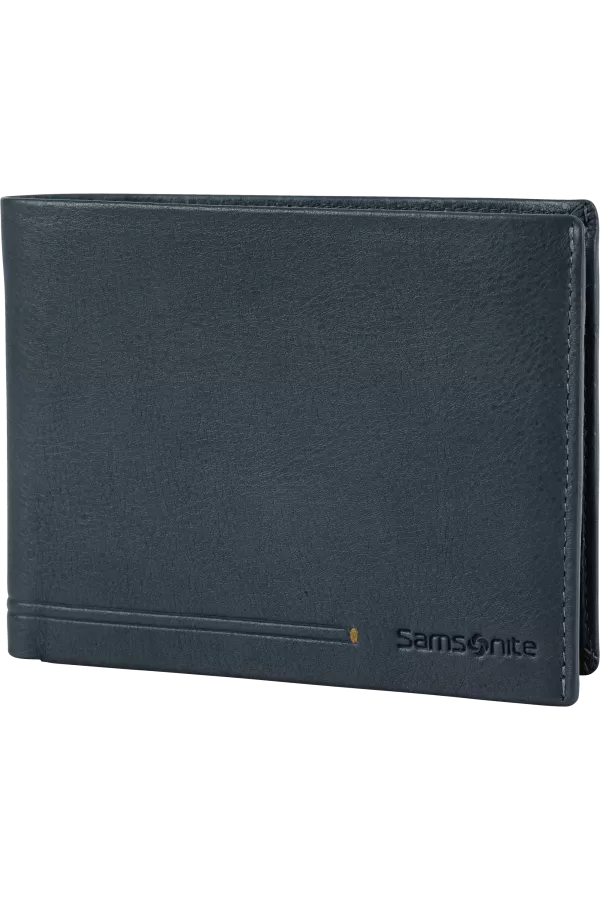 Carteira de Homem em Pele para 8 Cartões com Porta-Notas Azul-Petróleo - Simpla SLG | Samsonite