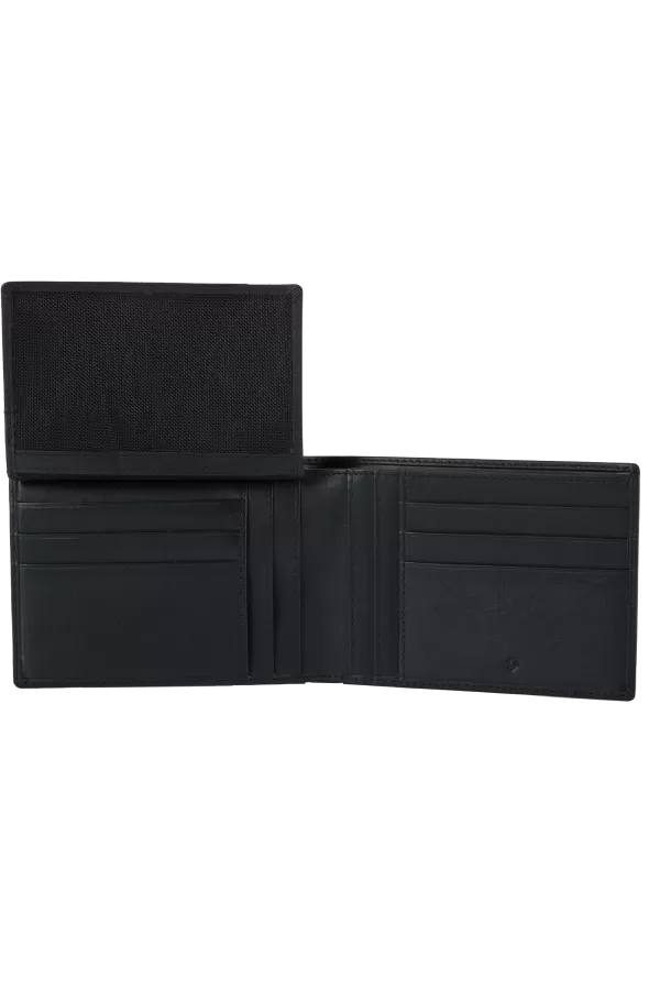 Carteira de Homem em Pele para 9 Cartões Preta - Simpla SLG | Samsonite