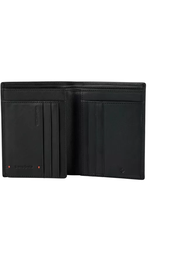 Carteira de Homem em Pele para 4 Cartões com Porta-Moedas Preta - Simpla SLG | Samsonite