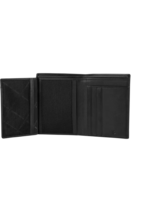 Carteira de Homem em Pele para 4 Cartões com Porta-Moedas Preta - Simpla SLG | Samsonite