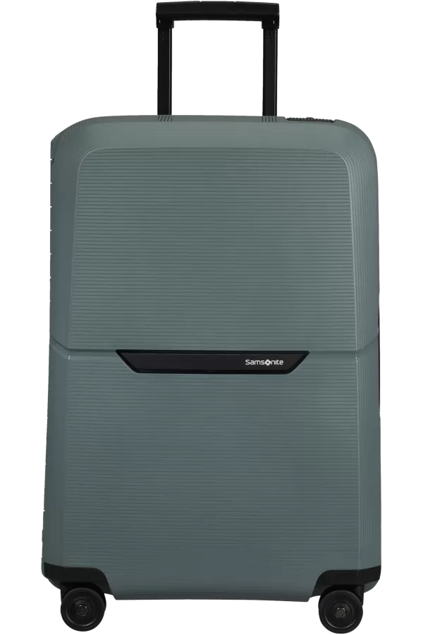Mala de Viagem Média 69cm 4 Rodas Cinza Petróleo - Magnum Eco | Samsonite